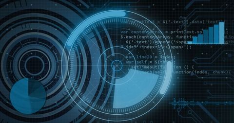 High-Tech Digital Interface with Data Visualizations - Download Free Stock Images Pikwizard.com