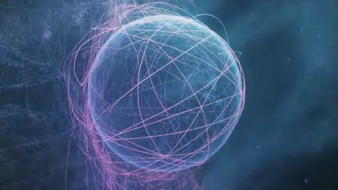 Digital Sphere with Vibrant Luminous Network in Space