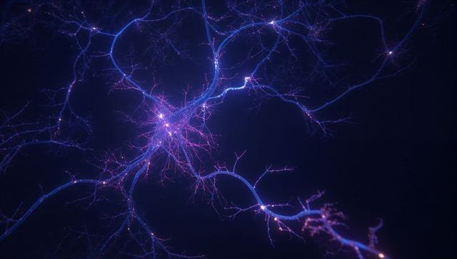Glowing Neural Network Illustrating Brain Synaptic Activity