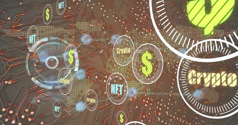 Digital Crypto Technology Network with Virtual Graphics - Download Free Stock Images Pikwizard.com