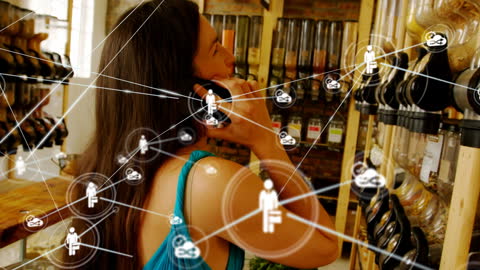 Efficient Networking Businesswoman Connecting with Smartphone