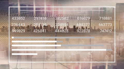 Futuristic Digital Data Display Over Urban Cityscape
