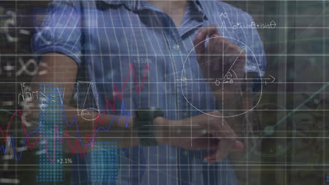 Businesswoman Engaged in Data Analysis with Smartwatch Interface