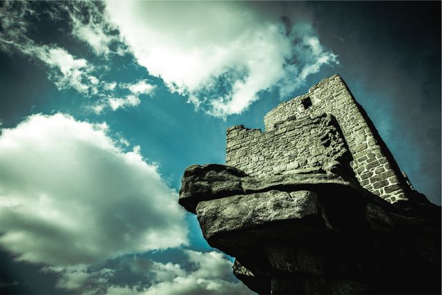 Ancient Castle Ruins Against Dramatic Sky - Download Free Stock Photos Pikwizard.com