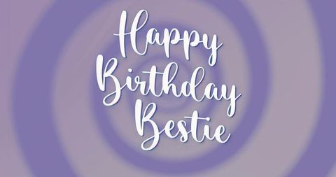 Happy Birthday Bestie Text on Purple Lavender Circles Design