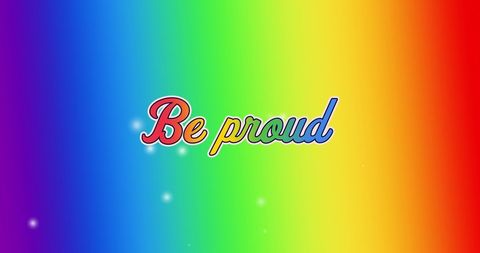 Be Proud Text on Vibrant Rainbow Background - Download Free Stock Images Pikwizard.com