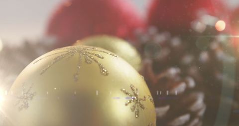 Festive Christmas Baubles and Pine Cones Close-Up - Download Free Stock Images Pikwizard.com