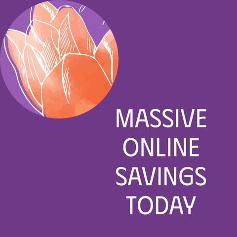 Massive Online Savings with Florals and Bold Text - Download Free Stock Templates Pikwizard.com