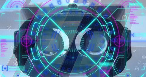 virtual reality headset and digital interface hologram - Download Free Stock Images Pikwizard.com
