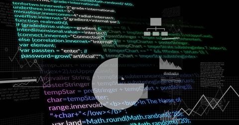Abstract Digital Code and Data Lines on Dark Background - Download Free Stock Images Pikwizard.com