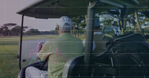 Digital Data Infused Scene with Golf Players and Equipment - Download Free Stock Images Pikwizard.com