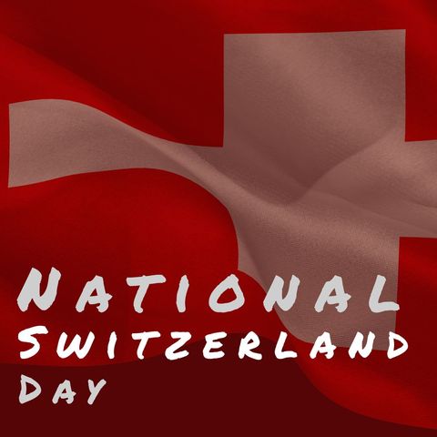 National switzerland day celebration with swiss flag background