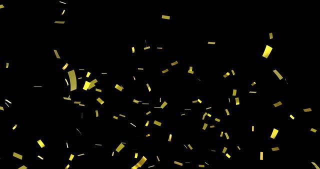 Golden Confetti Falling on Black Celebration Background - Download Free Stock Images Pikwizard.com