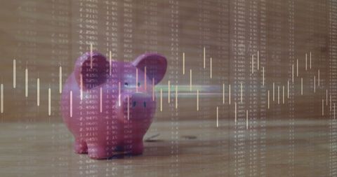 Financial Growth Concept with Piggy Bank and Data Visualization - Download Free Stock Images Pikwizard.com