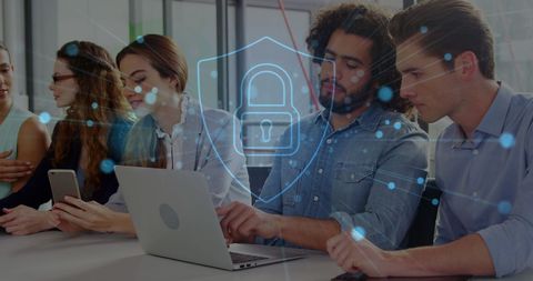 Team Discussing Digital Security in Modern Workspace - Download Free Stock Images Pikwizard.com