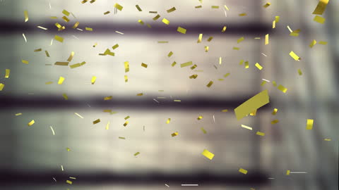 Gold Confetti Falling in Celebration Background