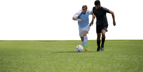 Diverse Male Soccer Players Competing for Ball on Transparent Background - Download Free Stock Videos Pikwizard.com