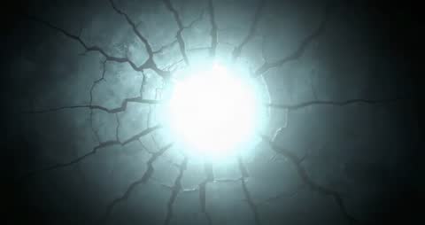 Glowing Fissure Expanding on Cracked Concrete Surface