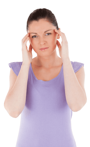 brunette woman with headache touching her temples on transparent background - Download Free Stock Videos Pikwizard.com