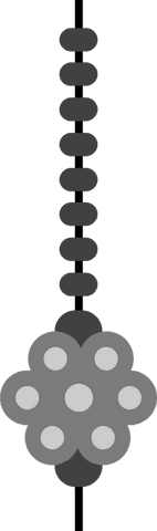 Transparent Beaded Flower Pendant on Thin Black Cord