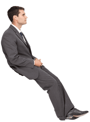 Focused Businessman Sitting Man Transparent Professional