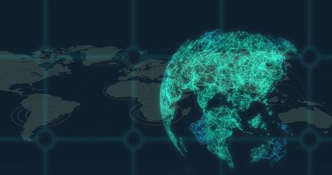 Global digital network connections visualized