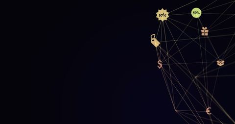 Digital Network Connections on Black Background Concept - Download Free Stock Images Pikwizard.com