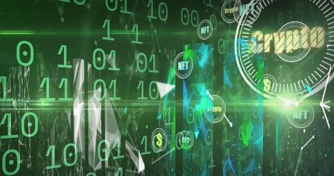 Digital Currency Crypto Concept With Binary Code Background - Download Free Stock Images Pikwizard.com
