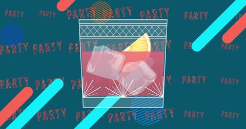 Vintage Cocktail Party Background with Geometric Designs