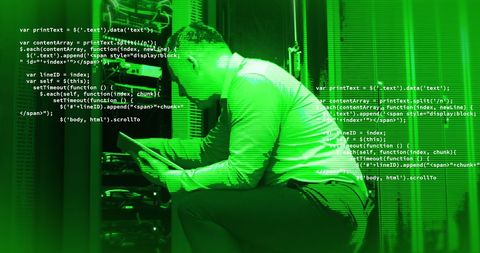 IT Technician Programming at Computer Servers for Data Processing - Download Free Stock Images Pikwizard.com