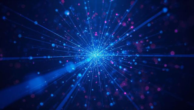 Bursting Light Rays with Vibrant Particles in Digital Dreamscape