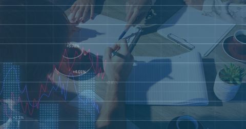 Analysis of Financial Growth by Diverse Business Team with Graph Overlay - Download Free Stock Images Pikwizard.com