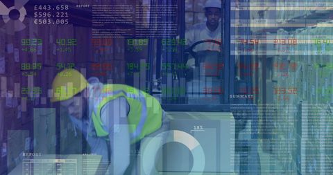 Warehouse Efficiency with Digital Data Overlay - Download Free Stock Images Pikwizard.com