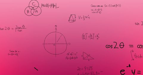 Handwritten Mathematical Formulas on Pink Gradient Background - Download Free Stock Images Pikwizard.com