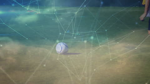 Futuristic Concept with Network Connections Over Nature