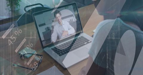 Digital Interface in Online Meeting Explores Advanced Data Handling - Download Free Stock Images Pikwizard.com