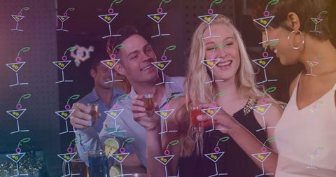 Young Adults Celebrating World Cocktail Day at Party