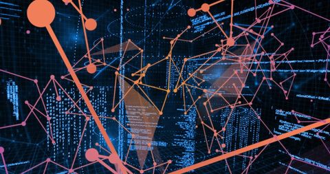 futuristic data network overlay with binary codes - Download Free Stock Images Pikwizard.com