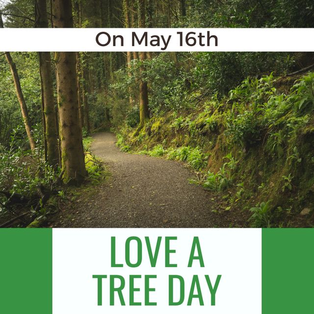 Forest Pathway Celebrating Love a Tree Day on May 16th - Download Free Stock Templates Pikwizard.com