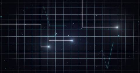 Cardiograph and light trails on digital interface
