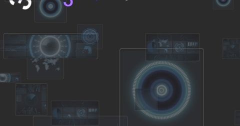 futuristic digital interface with circular graphics and data visualizations - Download Free Stock Images Pikwizard.com