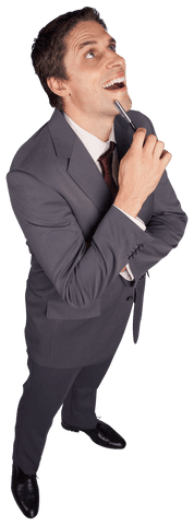 cheerful businessman turns towards virtual horizon on transparent background - Download Free Stock Videos Pikwizard.com