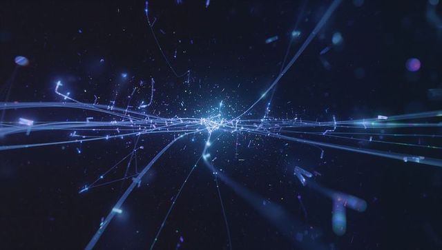 Digital Network Streams Emanating from Central Node in Dark Space