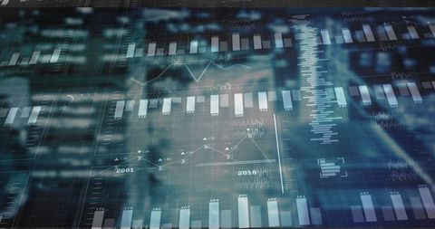 Financial Dashboard with Bar Charts and Trend Lines