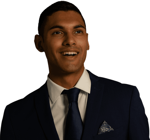 Confident Biracial Man in Elegant Suit on Transparent Background