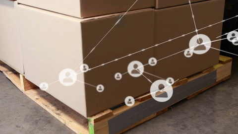 Digital Network Connections in Modern Warehouse Space