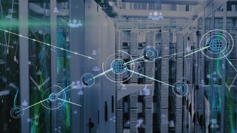 Digital Network Visualization in Modern Server Room