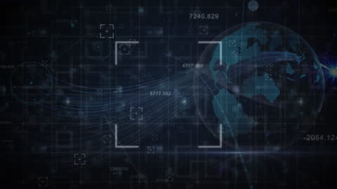 Global Data Network with Animation Effects