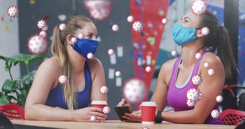 Caucasian Women Exercising Safety Measures During Pandemic