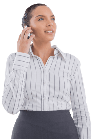 transparent businesswoman on phone looking confident and professional - Download Free Stock Videos Pikwizard.com